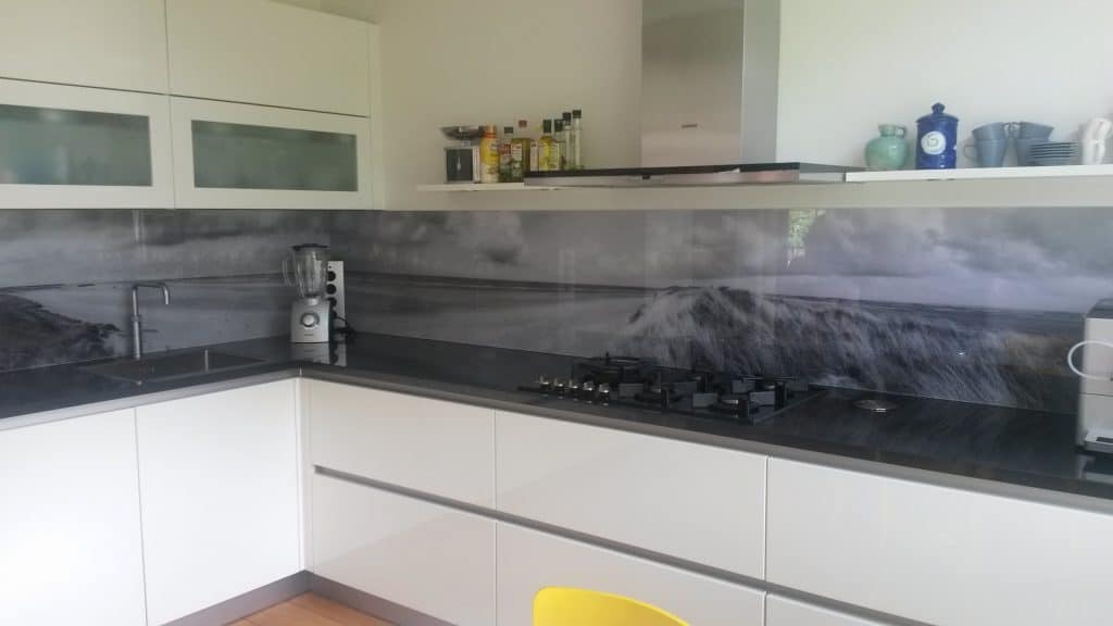 Glazen keuken achterwand met print Glasbestellen.nl